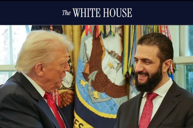 Donald Trump meets Syrian President Ahmad Al Sharaa at the White House