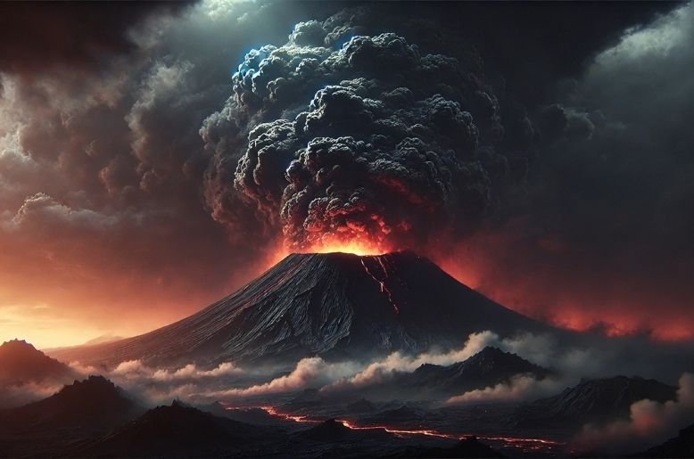 Satellite view of the Hayli Gubbi volcano ash cloud drifting over the Arabian Sea south of Pakistan’s coast