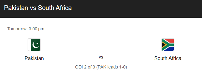 Pak vs SA 2nd ODI: See Details, Where to Watch