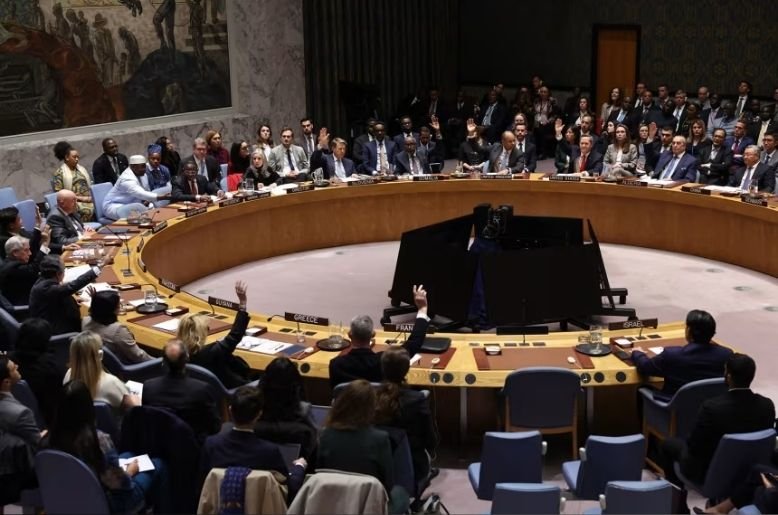 UN Security Council chamber during a session on a US-drafted Gaza resolution establishing a Board of Peace and an international stabilisation force