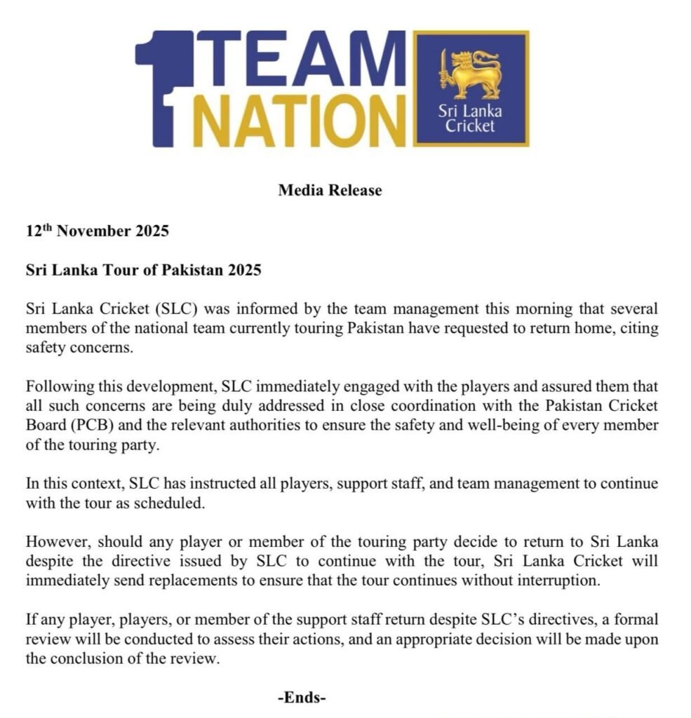 Pak vs SL ODI: Sri Lanka cricket team to continue Pakistan tour