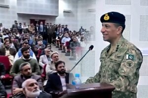 DG ISPR briefs Quaid-e-Azam University students