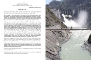 Chenab River flows stabilise at Marala after period of extraordinary reduction