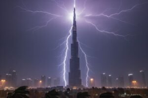 Burj Khalifa lightning , Burj Khalifa, UAE, Dubai weather, Dubai rain , UAE weather,