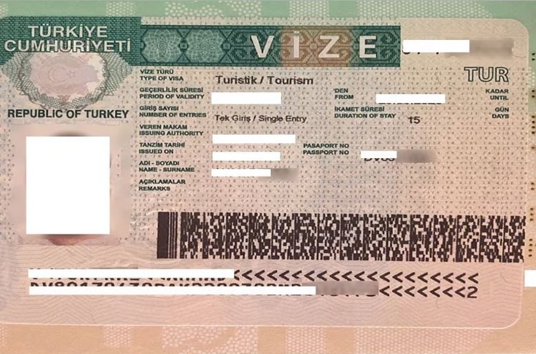 Turkiye visit visa application fee