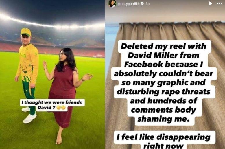 Indian influencer deletes viral David Miller video after receiving rape threats