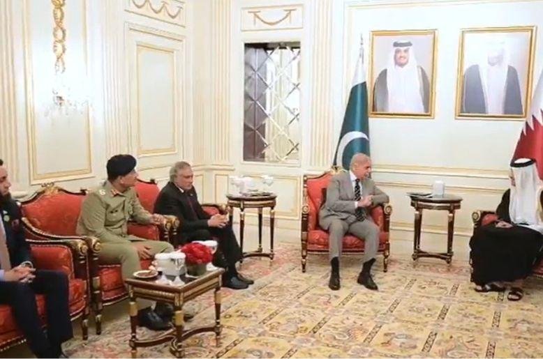 PM Shehbaz, Field Marshal Asim Munir meet Qatari PM Sheikh Mohammed bin Abdulrahman