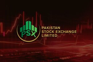 Pakistan Stock Exchange in red