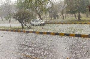 Hailstorm and rain in Islamabad