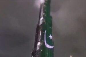 Histrionic Burj Khalifa lights up in green, white to mark Pakistan Day