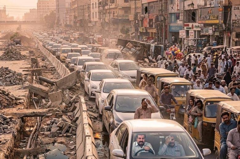 Karachi University Road , Karachi Office goers , Karachi, Karachi Red Line project,Red Line project,