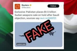 Reuters report on Pakistan-Sudan weapons deal is fake