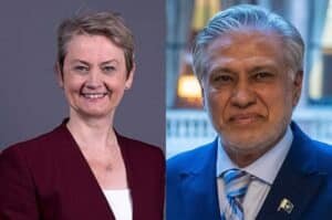 Ishaq Dar UK Foreign Secretary, ishaq dar, yvette cooper