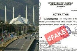 offices in Islamabad and Rawalpindi