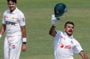 Shanto’s century puts Bangladesh in command against Pakistan