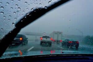 rain strong winds make driving harder on M2 motorway