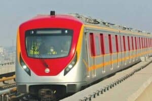 Orange line metro train