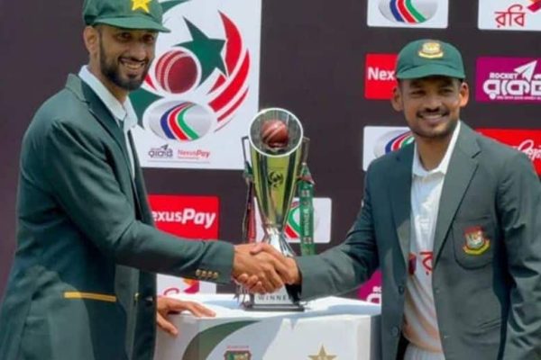 Pakistan–Bangladesh test series trophy unveiled ahead of opening match