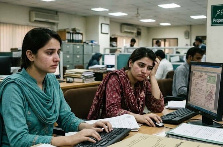 Online property transfer service stops working in Karachi