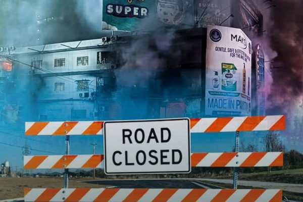 Karachi roads closed as Gul Plaza collapses after fire
