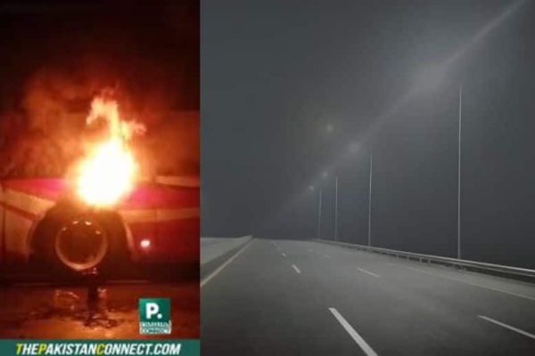 Bus on M-2 motorway catches fire: major tragedy averted