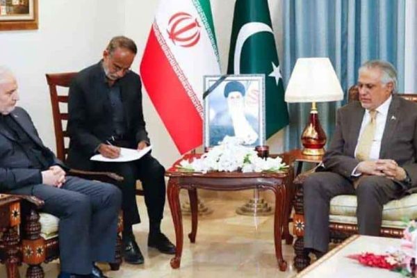 Ishaq Dar visits Iranian Embassy, expresses support for Iran