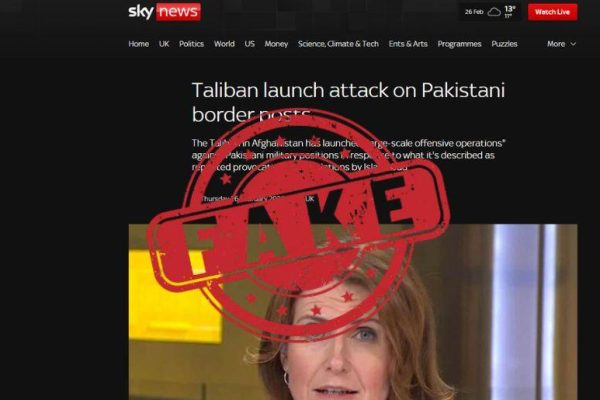 Sky news deletes false news regarding Afghan air strike on Pakistan after being exposed