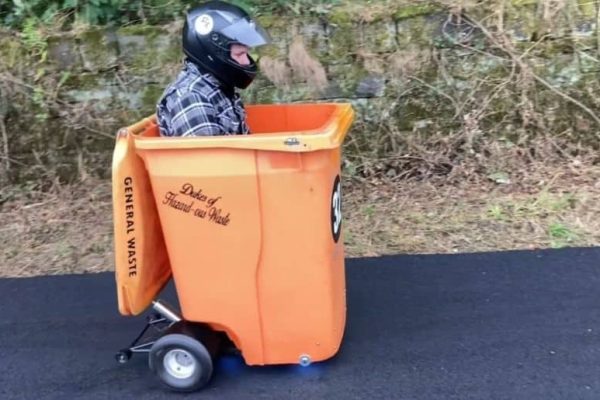 Trash bin turned vehicle: Is this the future of transport?