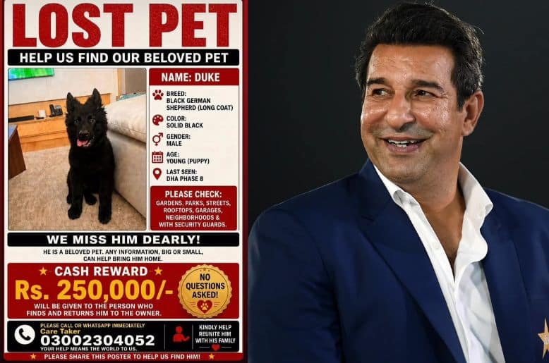 Wasim Akram missing dog