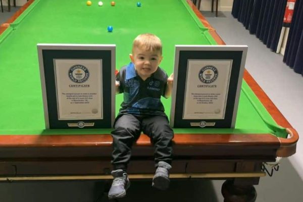 Two-year-old sets two snooker world records
