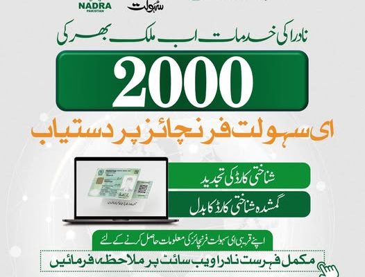 More NADRA services made available at e-sahulat centres