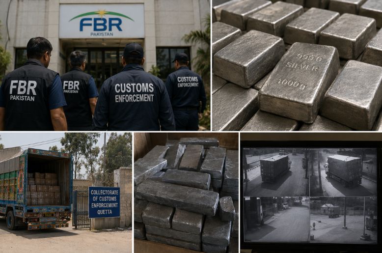 FBR inquiry silver theft, fbr. fbr inquiry customs officers, fbr silver theft scandal