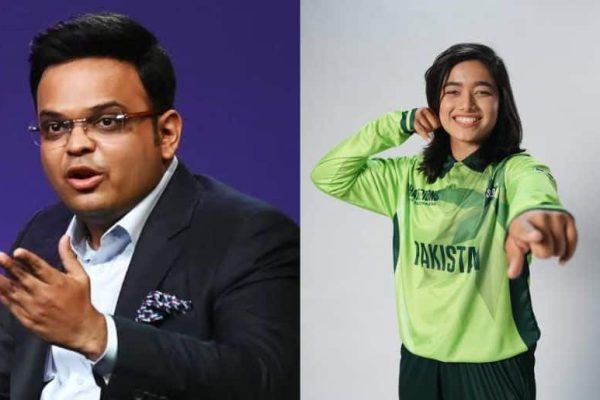 ICC chairman Jay Shah meets Fatima Sana at London World Cup ceremony
