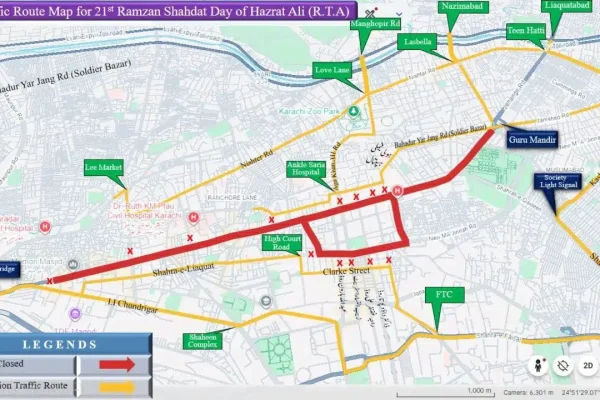 Karachi police issues traffic plan for Youm-e-Ali