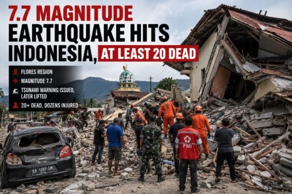 7.7 magnitude earthquake hits Indonesia, at least 20 dead