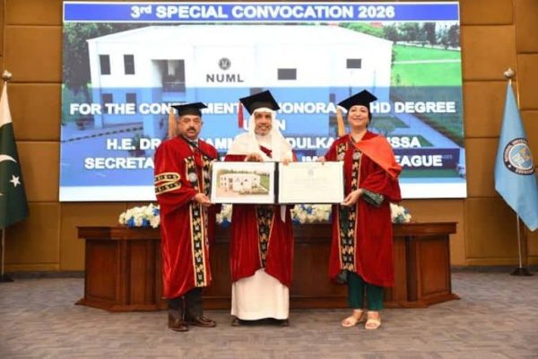 NUML awards honorary PhD to Muslim World League secretary general