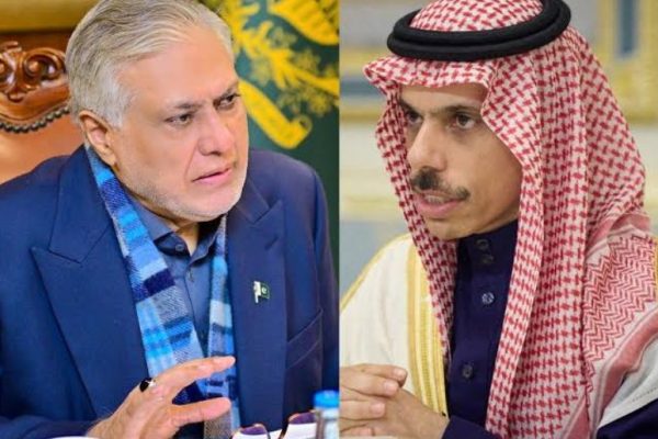 Ishaq Dar highlights need for restraint, dialogue in phone call with Saudi FM