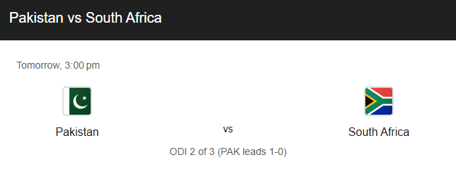 Pak vs SA 2nd ODI: See Details, Where to Watch