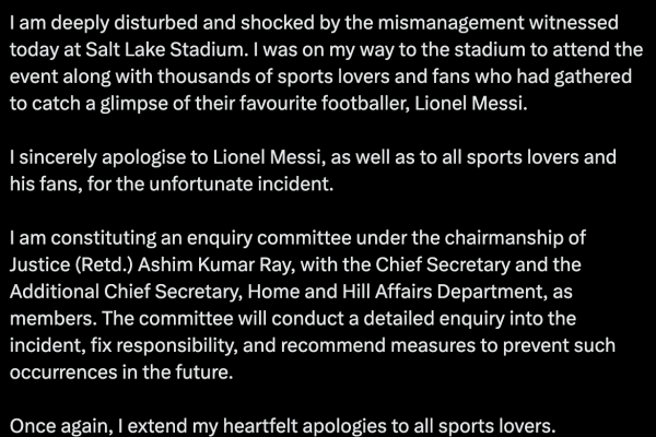 Messi leaves event in India within minutes after fans throw seats