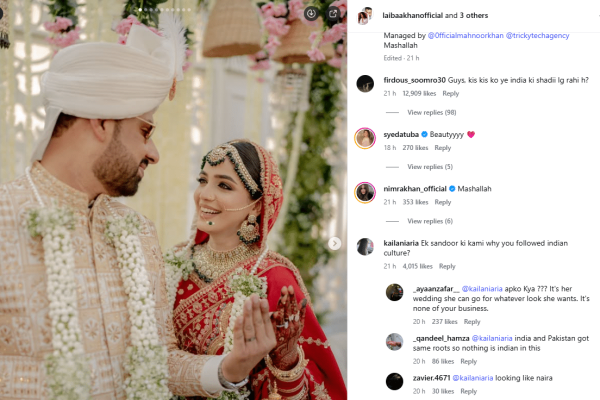 Actress Laiba Khan’s baraat look goes viral: see pictures, videos