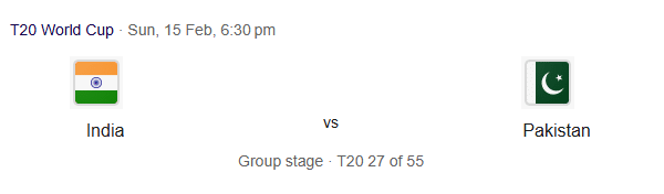 How to watch Pakistan vs India World Cup match on Feb 15?