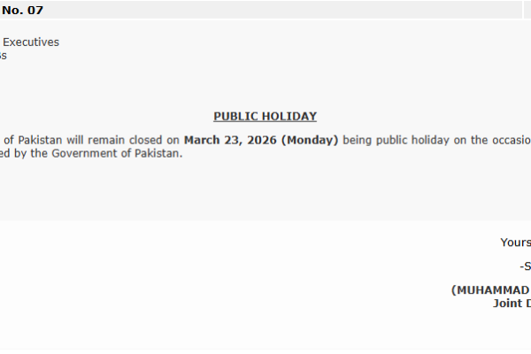 SBP announces holiday on Pakistan Day