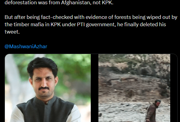 Deforestation in KP: PTI’s Azhar Mashwani deletes his tweet