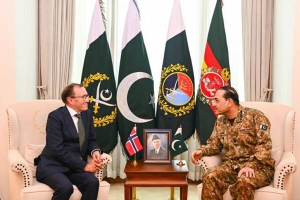 Field Marshal Syed Asim Munir, Norwegian FM discuss regional security at GHQ