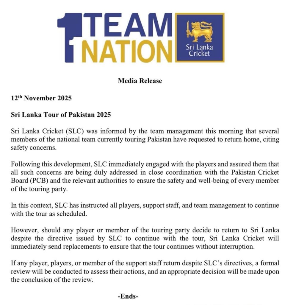 Pak vs SL ODI: Sri Lanka cricket team to continue Pakistan tour