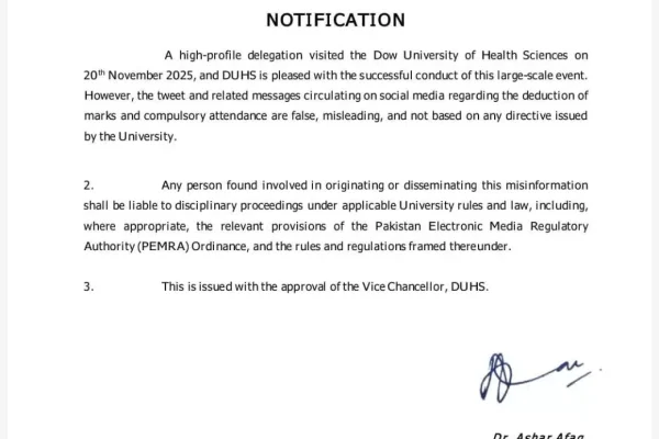 Dow University says Tariq Mateen’s tweet is misleading