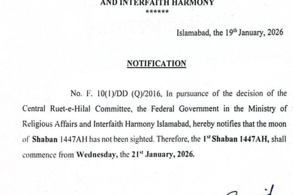 Shaban moon 2026 sighting in Pakistan: Shab-e-Barat date announced