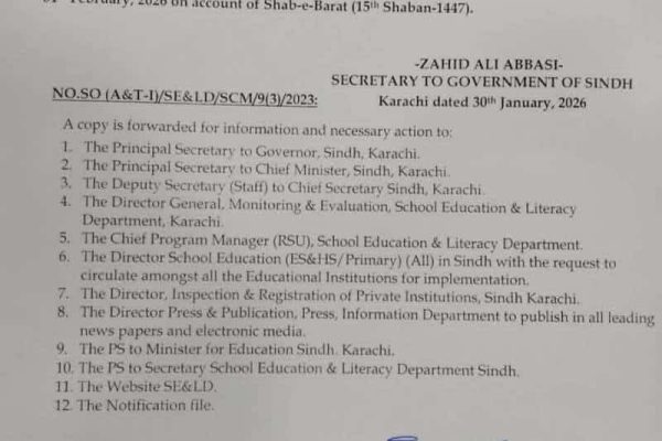 Shab-e-Barat holiday announced in Sindh