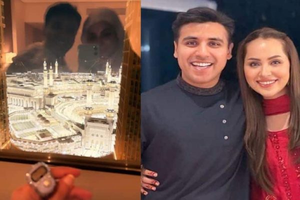 Nimra Khan performs Umrah alongside her husband