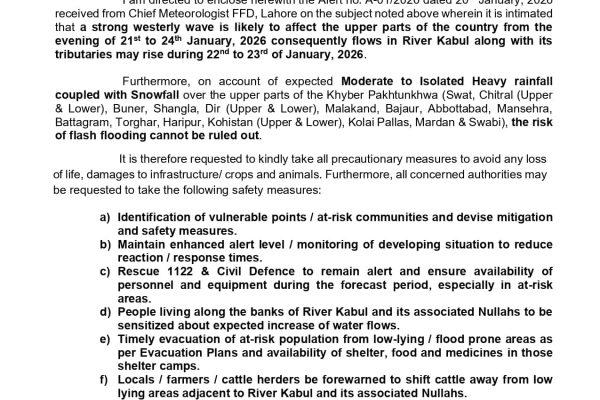 PDMA issues flash flood alert in KP